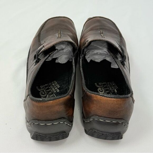 Rieker CELIA Brown Leather Factory Age Distressed Slip On Support Loafers - Picture 11 of 16